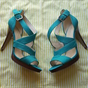 Nine West Turquiose Strappy Heeled Sandals  7.5